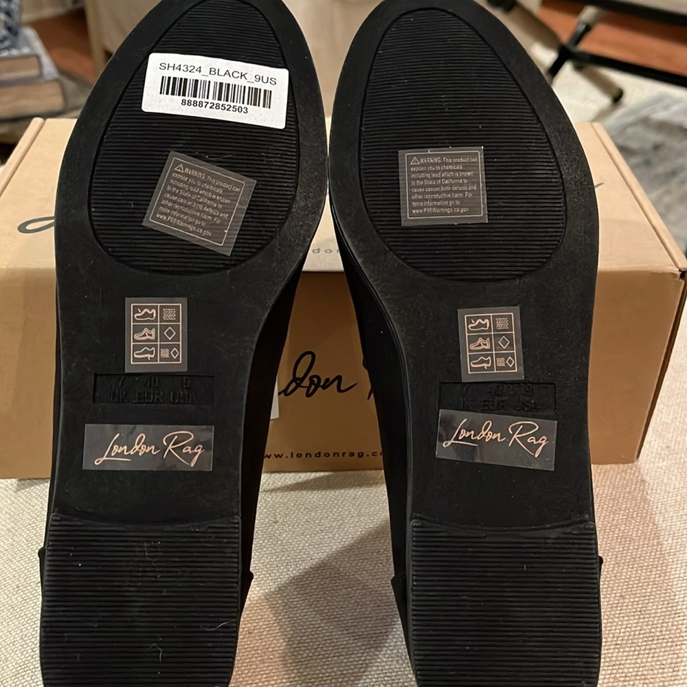 London Rag Black Pippa Suede Flat Loafers/NIB/9 - Picture 10 of 11